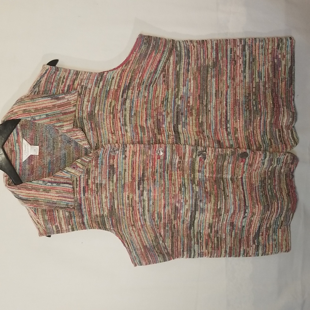 Southwest Kneedle Point Women's sleeveless,Multi Color Vest size 2X